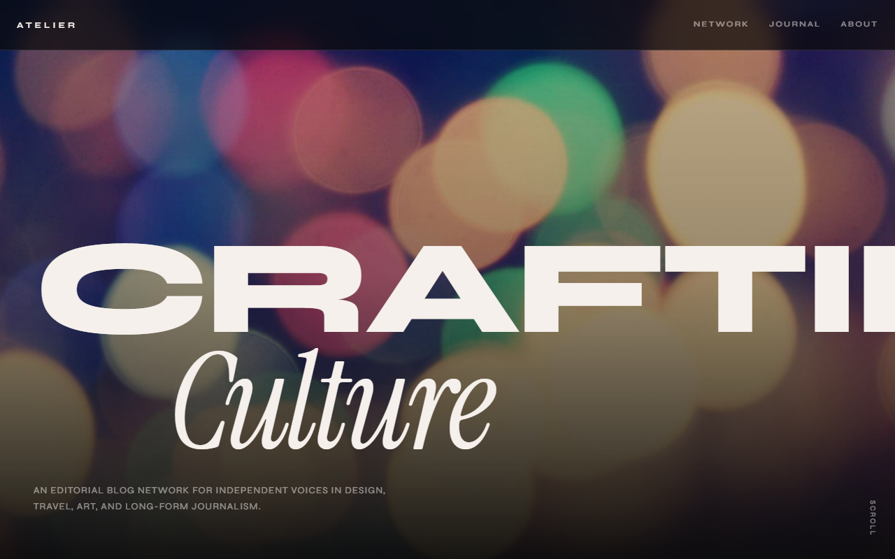 Atelier editorial network site preview