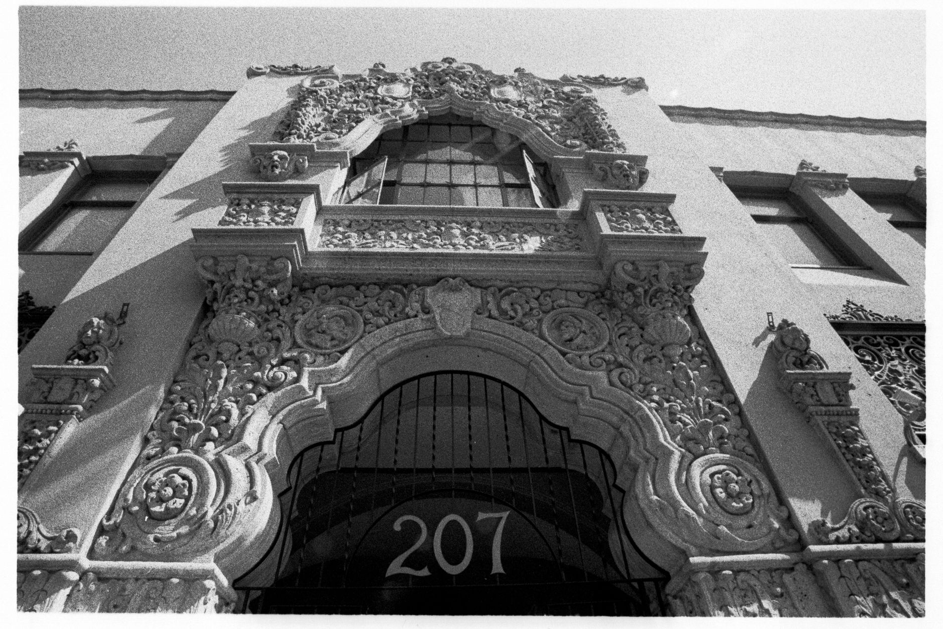 Local SEO in Santa Ana, CA near Civic Center & government district | OCWebPros. Black and white image of a detailed ornate fa