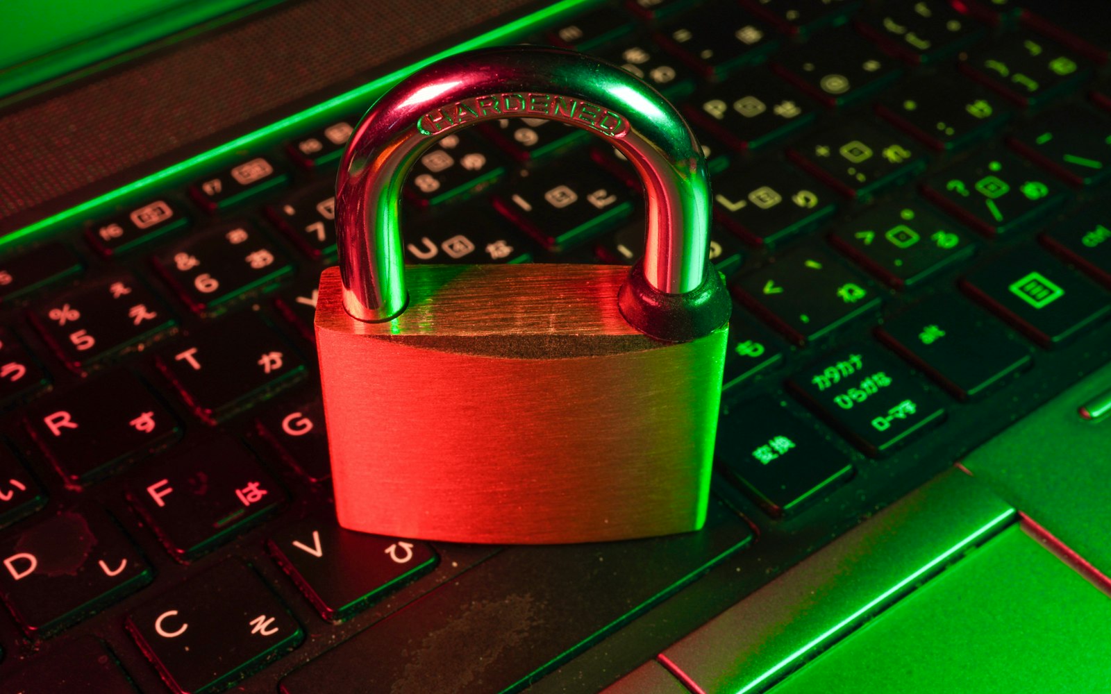 Padlock on a keyboard representing website security