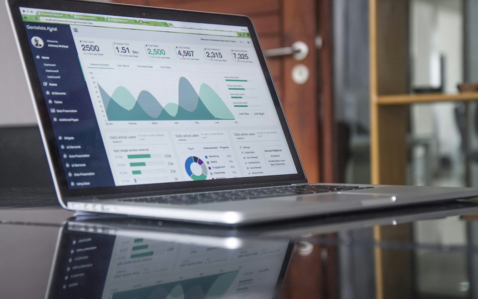 SEO strategy and analytics review on laptop