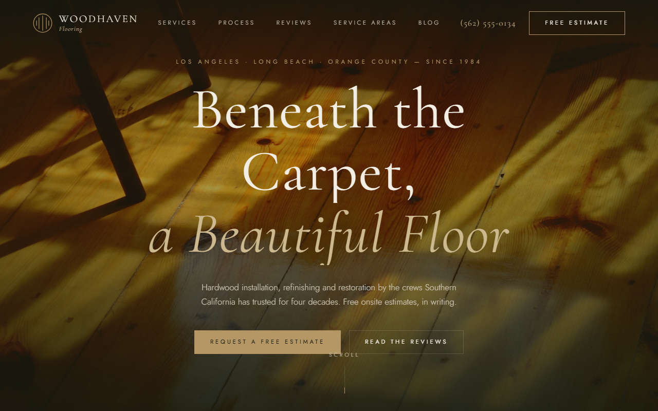 Woodhaven Flooring site preview